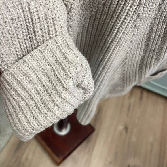 Ann Taylor Cowl Neck Sweater Womens Large Chunky Wool Cashmere Cozy Minimalist - Picture 3 of 6